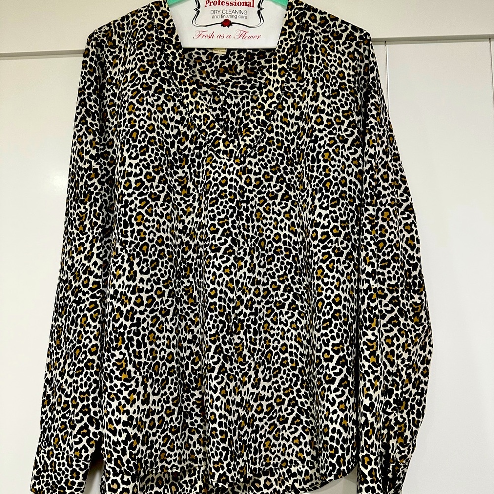 J CREW Leopard Blouse - SIZE LARGE